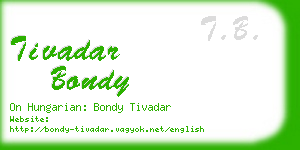 tivadar bondy business card